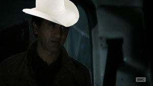 Travis in a white cowboy hat